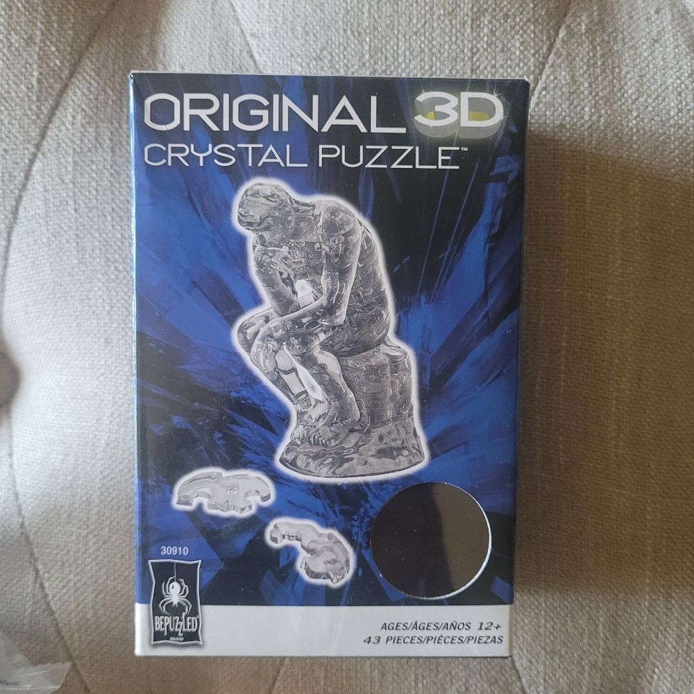 Bepuzzled Original 3D Crystal Clear Puzzle - The Thinker 43Piece